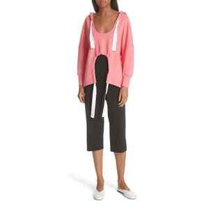 Ji Oh Women's Cutout Hem Hoodie Pullover Sweatshirt In Pink Size XXS $570